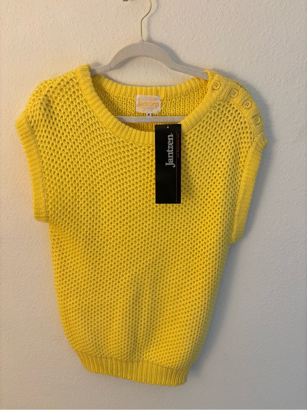 Vintage Jantzen Yellow Knit Sweater - M